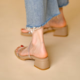 Nude Pumps Block Heel