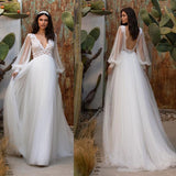 Women Lace Wedding Dress Wedding Dress Sexy Backless Sleeve Wedding Dress