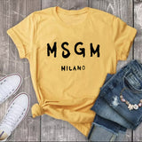 Msgn T Shirt MSGM Milano Letter Printing