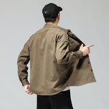 Work Shirts Coat Men's Clothing Spring and Autumn Design Long Sleeve Shirt Outer Wear