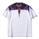 Marcelo Burlon T Shirt Purple Wings Feather Short Sleeve T-shirt Loose Version Couple's Tops Men and Women Half Sleeve