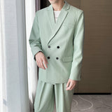 Seersucker Suit Solid Color Small Suit Two Two-Piece Set