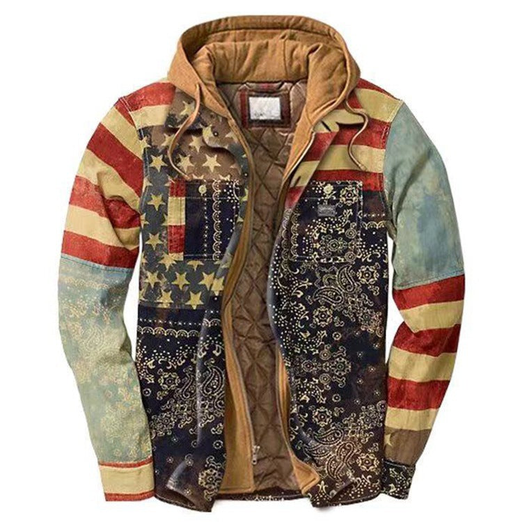 Bane Coat Cotton-Padded Printed Hooded Jacket