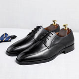 Indo Western Shoes Square Toe Laces Leather Shoes Men's Derby plus Size Men's Leather Shoes
