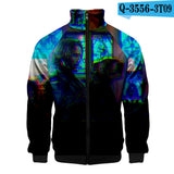 John Wick Keanu Hoodie John Wick 3 3D Printed Stand Collar Zipper Jacket