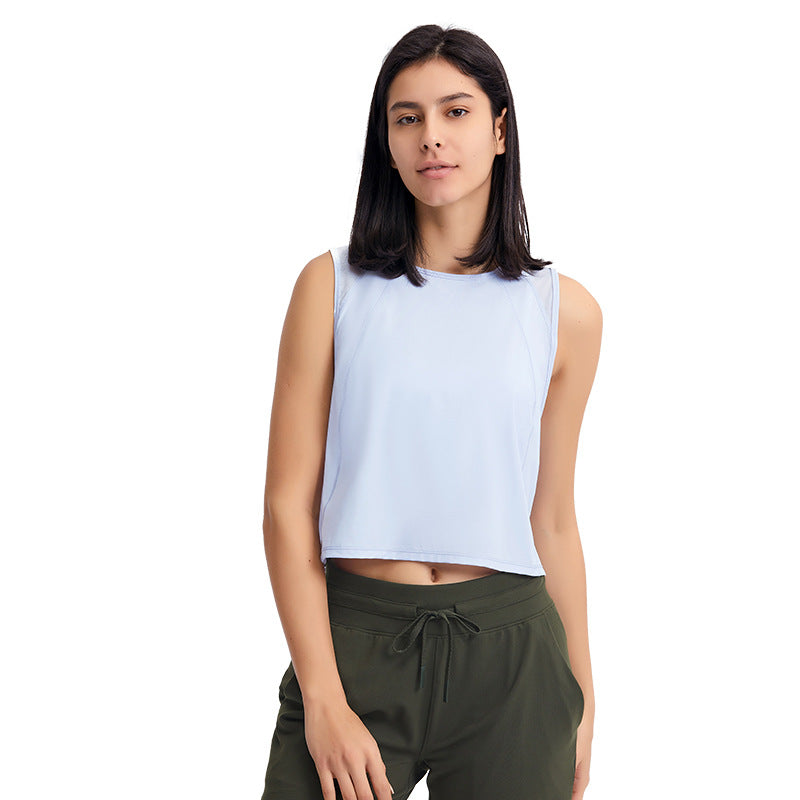 Moisture Wicking Shirts Sleeveless Vest Cropped Quick-Drying Breathable Sports Casual Yoga Clothes