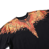 Marcelo Burlon T Shirt Fashion Brand Flame Wings Feather Short Sleeve T-shirt Men and Women Hip Hop Loose High Street Half Sleeve