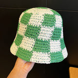 Straw Hat Chessboard Hand-Woven Straw Hat