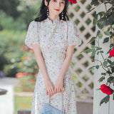 Women's Cottagecore Dress Floral Dress Summer Retro Gentle