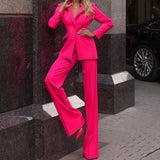 Women Blazar Pants Suit Autumn Suit Coat Two-Piece Suit for Women