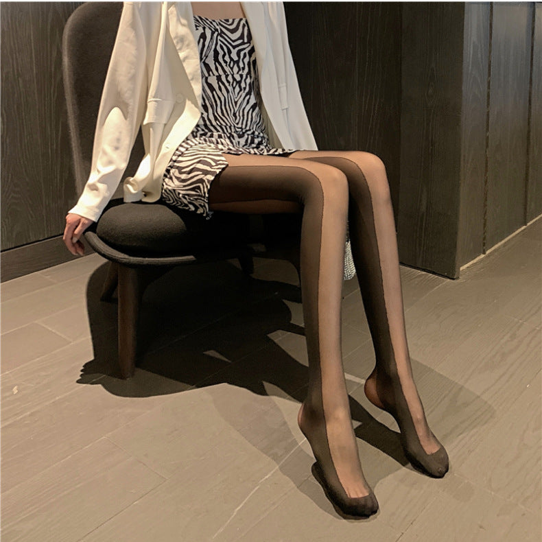 Women Legging Black Panel Shadow Slim Looking Base Stockings