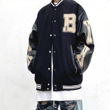 Varsity Baseball Jacket for Men Coat Autumn Hip Hop Baseball Uniform Loose Jacket