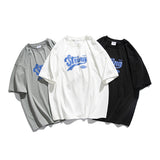 Men's T-shirt Summer New National Fashion Retro Pattern Letter Printed Half Sleeve T-shirt Ins round Neck Cotton Loose Short Sleeve T-shirt