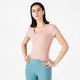 Moisture Wicking Shirts Summer Sports Short Sleeve Women's Printed round Neck