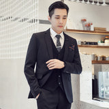 Seersucker Suit Men's Suit Three-Piece Suit Evening Gown