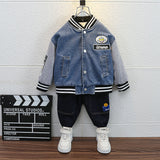 Toddler Boys Jackets Boys' Ultraman Denim Baseball Uniform Autumn