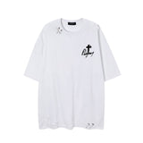 Man Tees Cross Distressed Short-Sleeved T-shirt