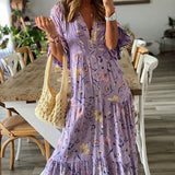 Women Bohemian Dress Printed Loose Dress