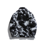 Man Fall Winter Outfis Winter Clothes Contrast Color Stand-up Collar Coat Fashion Brand Loose Casual Plush Cotton-Padded Coat