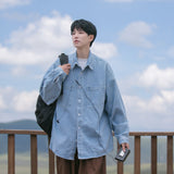 Denim Shirts Vintage Denim Shirt for Men Autumn