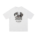 Men T Shirt Summer Casual Tops Men's Clothes Summer Wear Vintage Men's round Neck Short Sleeve Casual Black and White Street Figure T-shirt