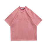 Blackair T Shirt Blackair Vintage Loose Embroidered Letter Suede T-shirt