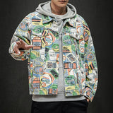 Spray Painted Jacket Autumn Men's Graffiti Camouflage Jacket Coat