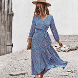 Work Dresses for Girls Autumn and Winter Dress Wrapped Chest Large Swing Skirt Casual Vacation Style