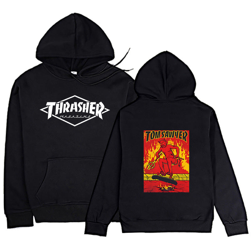 Thrasher Hoodie Fall Men's Clothing Casual plus Size Coat