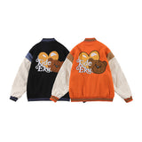 Blackair Jacket Men 'S Loose Casual Towel Embroidery Bear Jacket