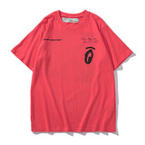 Off White T Shirt Short Sleeve Casual Fashionable  Tshirt Stitching Half Arrow Print Owt