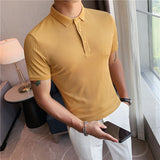 Men Polo Shirts Embroidered T-shirt Slim Lapel
