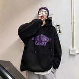 Slogan Graphic Hoodie Loose Long Sleeve Top
