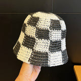 Straw Hat Chessboard Hand-Woven Straw Hat