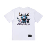 We11done T Shirt Cartoon Character Print Loose Men's and Women's round Neck Short Sleeve