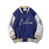 Letterman Jacket Outfit Senior Jackets Varsity Baseball Coat Retro Alphabet Jacket Men's Loose Casual