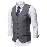 Mens Dress Vests Men's Vest Casual Jacket Business Waistcoat Men's Fall Men's Solid Color Suit Vest