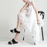 Fairy Dress Summer Sling Irregular Cake Dress Mesh Lace Pleated Fairy First Love Dress