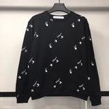 Off White Long Sleeve Round Neck Sweater Letter Crew Neck Pullover Sweatshirt