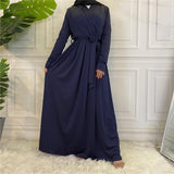 Muslim Women Stylish Kashibo Abaya Muslim Ladies Long Gown Islamic Clothing Jilbab Jalabiya Fashion Solid Color Dress