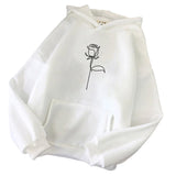 Black Rose Hoodie Autumn and Winter Fleece Sweater Line Rose Coat Hoodie