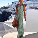 Beth Dutton Bohemian Dress Summer Spring Midi Dresses Party Women's Elegant Spaghetti Straps Sleeveless Backless Hollow Dress