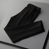 Men Suit Pants Cropped Pants Draping Slim Fit Casual