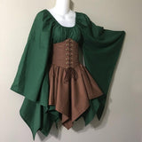 Vintage Empire Waist Dress Party Long Sleeve Women's Stitching Dress