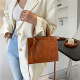 The Teacher Tote Autumn Student Casual Women's Bags Bucket Bag Vertical Crossbody Shoulder Bag Simple Handbag