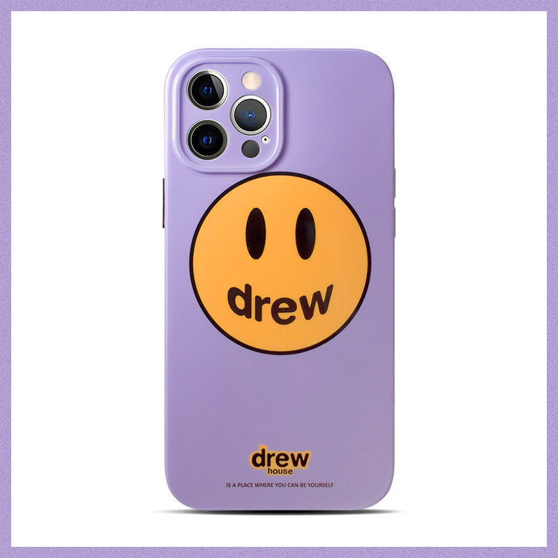 justin b drew phone case Drew Phone Case Female Apple 12 Couple 11 Smiley Face XR