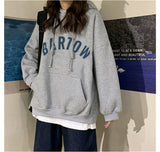Slogan Graphic Hoodie Oversize Brushed Hoody Female