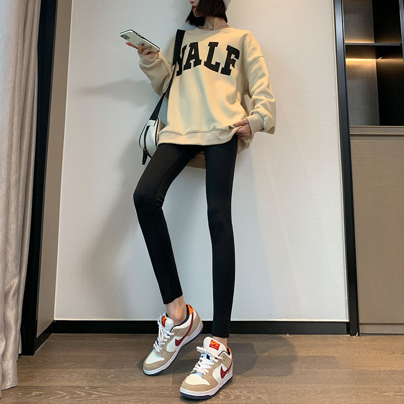 Women's Legging Fall and Winter Outer Wear Slimming Cropped Ankle Tight High Waist Women's Pants Casual