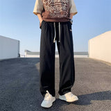 Men Sweatpants Drawstring Loose Sports Wide Legs Drape