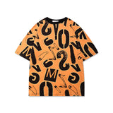 Men's T-shirt Men's Letter Loose Oversize plus Size Hip Hop Short Sleeve